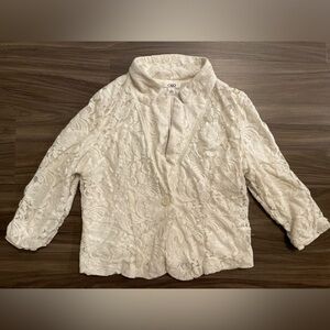 Cato Ivory Floral Pattern Lace Blazer size XL